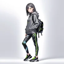 スポーティ系ファッションのAIイラスト（Stable Diffusion生成）