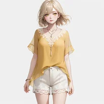 フェミニン系ファッションのAIイラスト（Stable Diffusion生成）