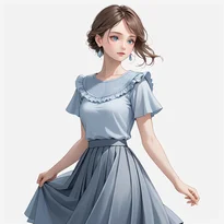 フェミニン系ファッションのAIイラスト（Stable Diffusion生成）