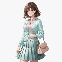 フェミニン系ファッションのAIイラスト（Stable Diffusion生成）