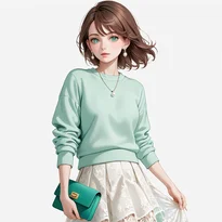 フェミニン系ファッションのAIイラスト（Stable Diffusion生成）