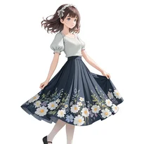 フェミニン系ファッションのAIイラスト（Stable Diffusion生成）
