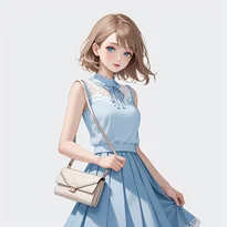 フェミニン系ファッションのAIイラスト（Stable Diffusion生成）