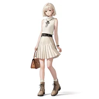 フェミニン系ファッションのAIイラスト（Stable Diffusion生成）