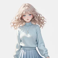 フェミニン系ファッションのAIイラスト（Stable Diffusion生成）