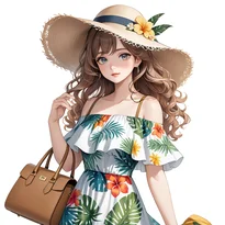 フェミニン系ファッションのAIイラスト（Stable Diffusion生成）