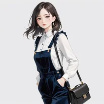 フェミニン系ファッションのAIイラスト（Stable Diffusion生成）
