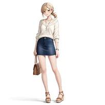 フェミニン系ファッションのAIイラスト（Stable Diffusion生成）