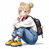 キュート系ファッションのAIイラスト（Stable Diffusion生成）