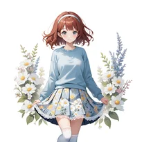 キュート系ファッションのAIイラスト（Stable Diffusion生成）