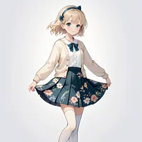 キュート系ファッションのAIイラスト（Stable Diffusion生成）