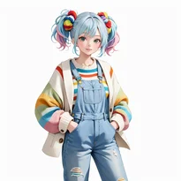 キュート系ファッションのAIイラスト（Stable Diffusion生成）