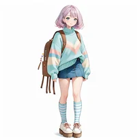 キュート系ファッションのAIイラスト（Stable Diffusion生成）