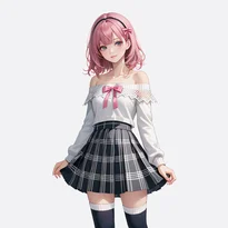 キュート系ファッションのAIイラスト（Stable Diffusion生成）