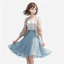 清楚系ファッションのAIイラスト（Stable Diffusion生成）