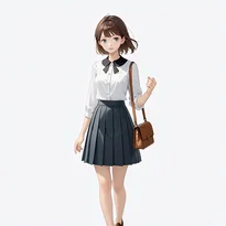 清楚系ファッションのAIイラスト（Stable Diffusion生成）