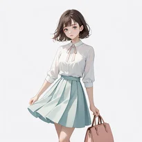 清楚系ファッションのAIイラスト（Stable Diffusion生成）