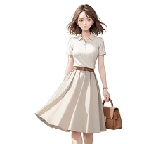 清楚系ファッションのAIイラスト（Stable Diffusion生成）