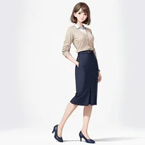 清楚系ファッションのAIイラスト（Stable Diffusion生成）