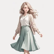 清楚系ファッションのAIイラスト（Stable Diffusion生成）