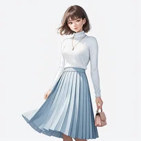 清楚系ファッションのAIイラスト（Stable Diffusion生成）