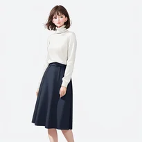 清楚系ファッションのAIイラスト（Stable Diffusion生成）