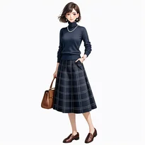 清楚系ファッションのAIイラスト（Stable Diffusion生成）