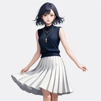 清楚系ファッションのAIイラスト（Stable Diffusion生成）