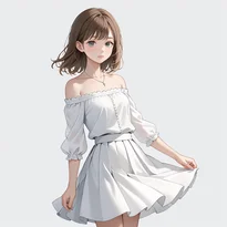 清楚系ファッションのAIイラスト（Stable Diffusion生成）