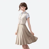 清楚系ファッションのAIイラスト（Stable Diffusion生成）