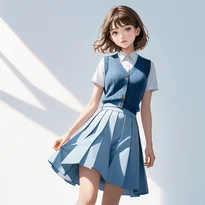 清楚系ファッションのAIイラスト（Stable Diffusion生成）