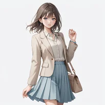 清楚系ファッションのAIイラスト（Stable Diffusion生成）
