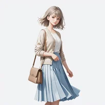 清楚系ファッションのAIイラスト（Stable Diffusion生成）