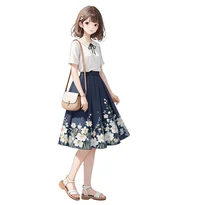 清楚系ファッションのAIイラスト（Stable Diffusion生成）