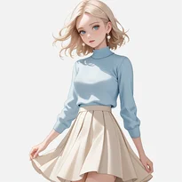 清楚系ファッションのAIイラスト（Stable Diffusion生成）