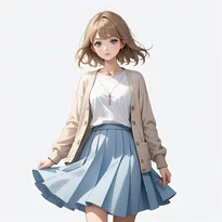 清楚系ファッションのAIイラスト（Stable Diffusion生成）