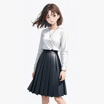 清楚系ファッションのAIイラスト（Stable Diffusion生成）