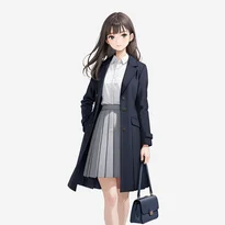 清楚系ファッションのAIイラスト（Stable Diffusion生成）