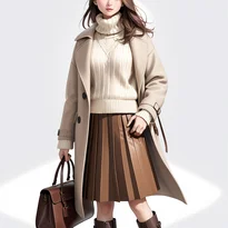 清楚系ファッションのAIイラスト（Stable Diffusion生成）