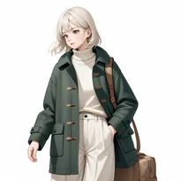 清楚系ファッションのAIイラスト（Stable Diffusion生成）
