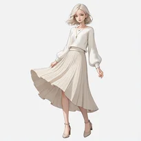 清楚系ファッションのAIイラスト（Stable Diffusion生成）
