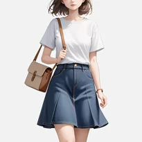 清楚系ファッションのAIイラスト（Stable Diffusion生成）