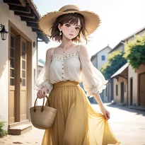 清楚系ファッションのAIイラスト（Stable Diffusion生成）