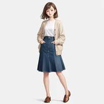 清楚系ファッションのAIイラスト（Stable Diffusion生成）