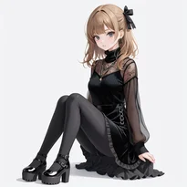 病みかわ／地雷系ファッションのAIイラスト（Stable Diffusion生成）