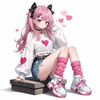 病みかわ／地雷系ファッションのAIイラスト（Stable Diffusion生成）