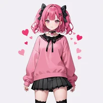 病みかわ／地雷系ファッションのAIイラスト（Stable Diffusion生成）