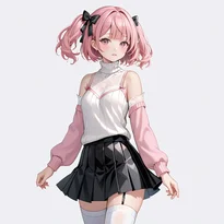 病みかわ／地雷系ファッションのAIイラスト（Stable Diffusion生成）