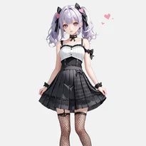 病みかわ／地雷系ファッションのAIイラスト（Stable Diffusion生成）