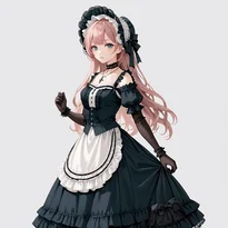 ゴシック／ロリータ系ファッションのAIイラスト（Stable Diffusion生成）